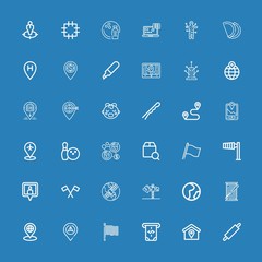 Editable 36 pin icons for web and mobile