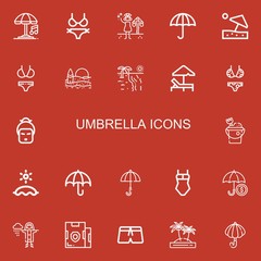 Editable 22 umbrella icons for web and mobile