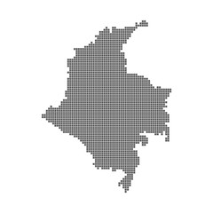 Fototapeta na wymiar Colombia map dotted polka dot pixel. Vector icon
