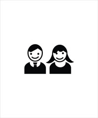 Obraz premium student flat icon,vector best girl and boy flat design icon.