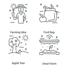  Agriculture and Farming Hand Drawn Vectors Set 