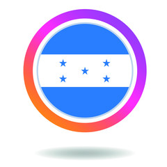 Flag of honduras. Round icon for social networks. Ideal for bloggers. Bright design. Vector