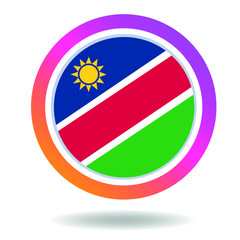 Flag of namibia Round icon for social networks. Ideal for bloggers. Bright design. Vector