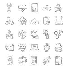  Internet of Things and Technology Hand Drawn Icons Pack 