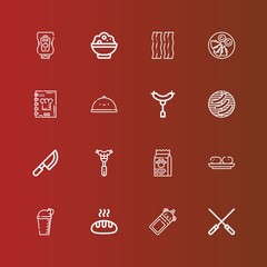 Fototapeta na wymiar Editable 16 dinner icons for web and mobile