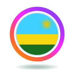 Flag of rwanda. Round icon for social networks. Ideal for bloggers. Bright design. Vector