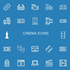 Editable 22 cinema icons for web and mobile