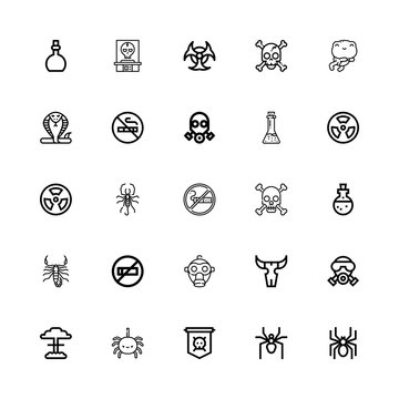 Editable 25 poison icons for web and mobile