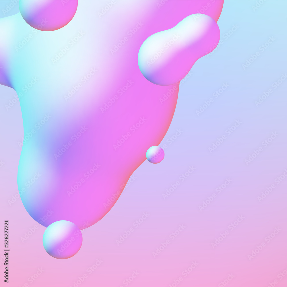 Poster fluid design liquid blobs with vibrant intense colors abstract background