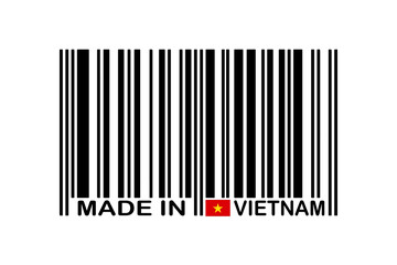 Barcode Made in VIETNAM-  Vector illustration design for poster, textile, banner, t shirt graphics, fashion prints, slogan tees, stickers, cards, decoration, emblem and other creative uses