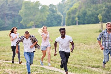 Young people or students in a race