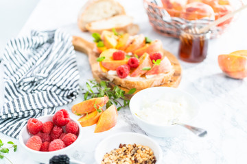 Peach ricotta toast