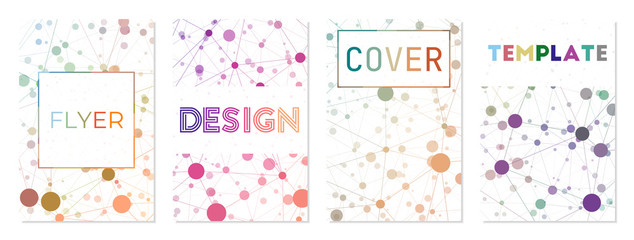 Beautiful cover templates set. Can be used as cover, banner, flyer, poster, business card, brochure. Attractive geometric background collection. Creative vector illustration.