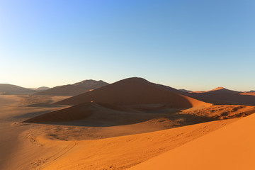 Fototapeta na wymiar Sossusvlei desert into the Namib-Naukluft National Park