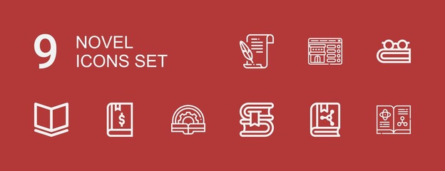 Editable 9 novel icons for web and mobile