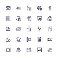 Fototapeta premium Editable 25 cash icons for web and mobile