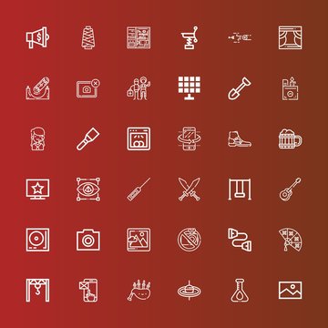 Editable 36 equipment icons for web and mobile