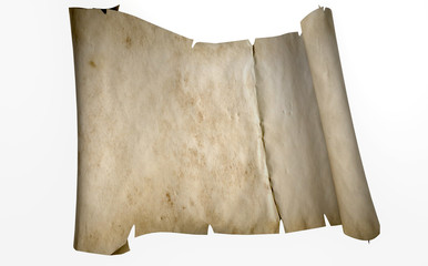 Old scroll of parchment. Place for text. 3D-rendering
