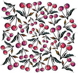 seamless pattern with cherries