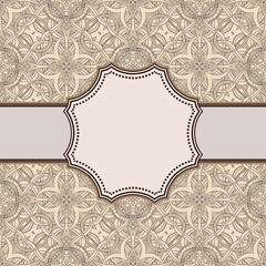 Vintage vector abstract flower frame with text place