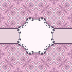 Vintage vector abstract flower frame with text place