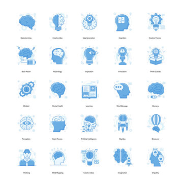  Thinking Process Flat Icons Pack 