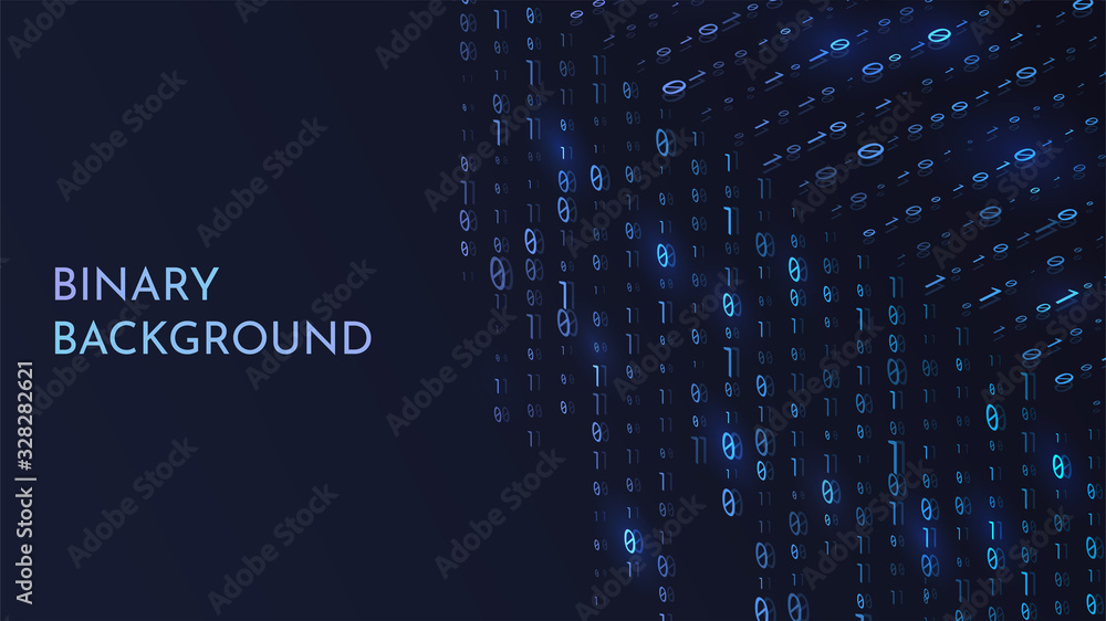 Fototapete abstract vector background. binary code in isometric style with light effects. eps 10. minimalist da