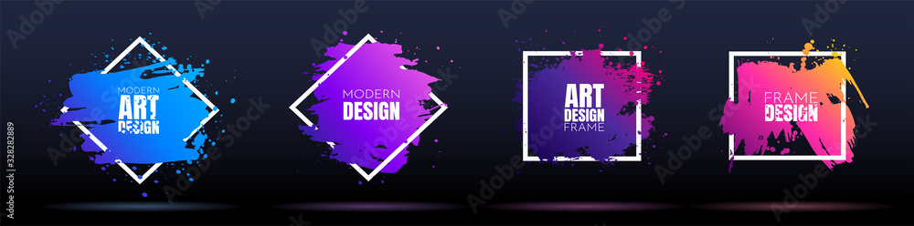 Aufkleber vector frame for text. modern art graphics. dynamic frame stylish geometric black background. elemen