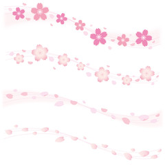 桜の花びら　ウェーブセット　Cherry blossoms flower Wave