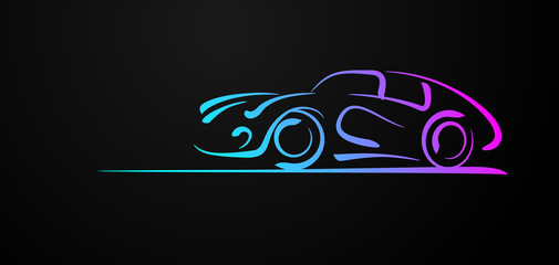 Abstract sport car in vector.