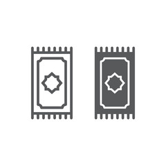 Prayer Rug line and glyph icon, ramadan and islam, prayer carpet sign, vector graphics, a linear pattern on a white background, eps 10.