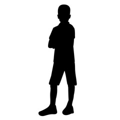 vector, isolated, black silhouette child