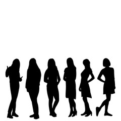 Obraz premium vector, isolated, collection, set of girl silhouettes