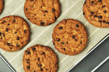 Fresh-baked cookies ready in the table	