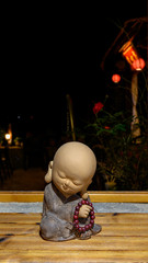 Chinese style Little monk doll, Zen like decorations,