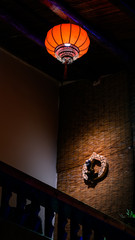 Dark environment, all kinds of beautiful lamps and lanterns emit bright light