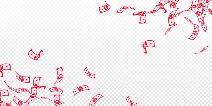 British pound notes falling. Floating GBP bills on