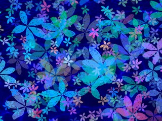 Patrón floral sobre fondo de color