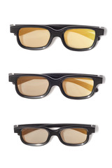 3D glasses on an isolated white background, vertical photo