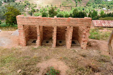 Modern toilets of the basic primary school in the Usambara Mountains