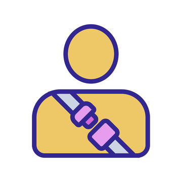 recommend clip art: Seat belt icon vector. Thin line sign. Isolated contour symbol illustration
