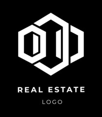 Vector modern logo, brand for real estate agency. City life. 