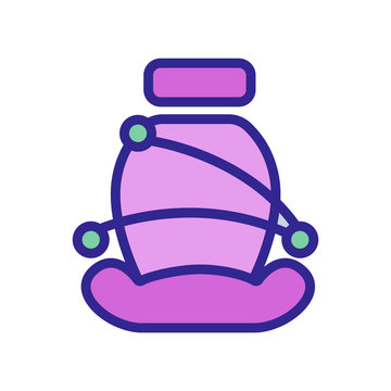 recommend clip art: Seat belt icon vector. Thin line sign. Isolated contour symbol illustration