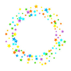 Rainbow Festive Confetti. Carnival Star Falling.
