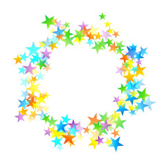 Rainbow Festive Confetti. Carnival Star Falling.