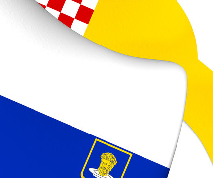 3D Flag of Goirle (North Brabant), Netherlands. 3D Illustration.