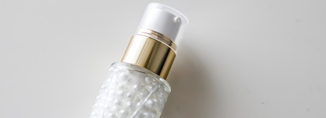 Serum gel or cosmetic primer base lotion in a bottle, luxury skincare product