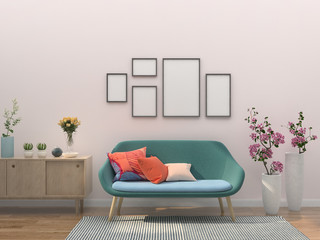 modern interior design home background white 3drendering