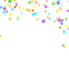 Rainbow Festive Confetti. Carnival Star Falling.