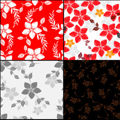 Vector spring abstract background flowers seamless pattern